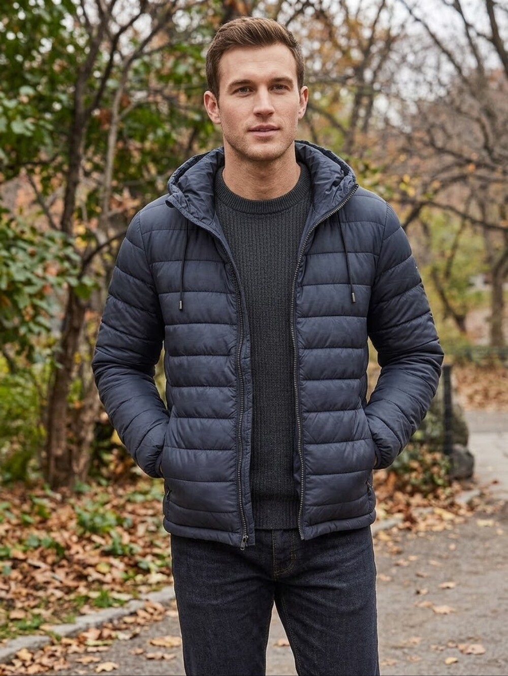 Celio Hooded Jacket - Black, p2p 21"